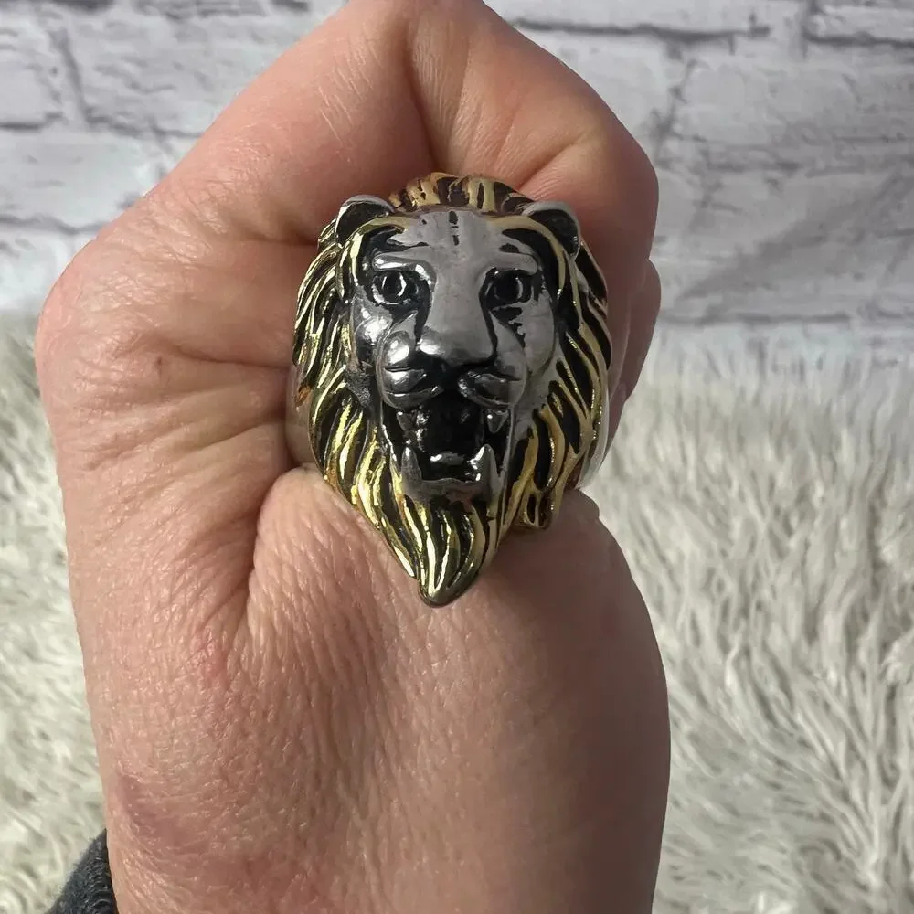 Bikers Vintage Lions Head Ring Men’s Size 13